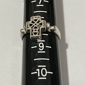 Sterling Silver Premier Designs Cross  and Heart Ring